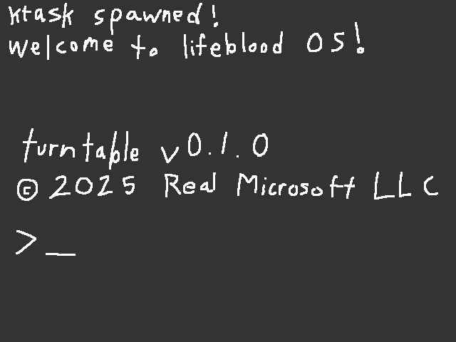 a drawing of the lifeblood os initial command prompt